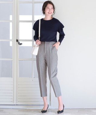 ANY SIS 【洗える】褒めらレディ テーパード パンツ ギンガムチェック