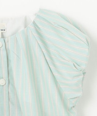 組曲 KIDS 【110-140㎝】サマーストライプ ブラウス セージ系1