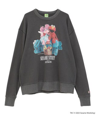 Green Parks セサミストリートミーツフルーツオブザルーム　スウェット Charcoal Gray