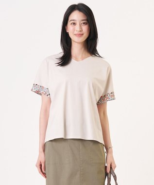 J.PRESS LADIES 【一枚で着映え】LIBERTYコンビ 袖デザイン カットソー
