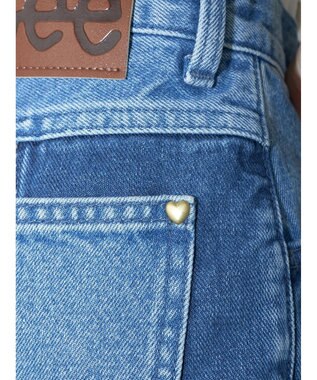 earth music&ecology Ｌｅｅ×ｅ．ｍ．ａ．ｅ　切替デニムフレアパンツ Indigo