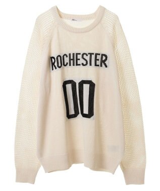 CRAFT STANDARD BOUTIQUE ロゴジャガードメッシュニットプルオーバー Ivory