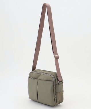 Y'SACCS ナイロン×牛革コンビシリーズ　横型ショルダーバッグ　SSサイズ グレージュ