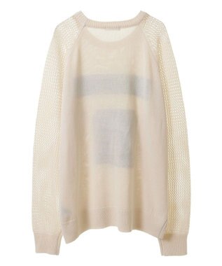 CRAFT STANDARD BOUTIQUE ロゴジャガードメッシュニットプルオーバー Ivory