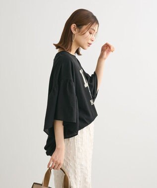 Green Parks ドッキングフレアスリーブロゴチュニック Dark Gray