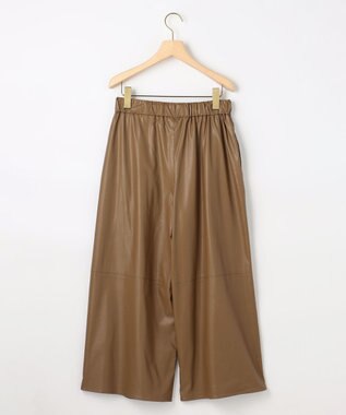 組曲 L レザーライク  クロップド ドロストワイドパンツ ブラウン系