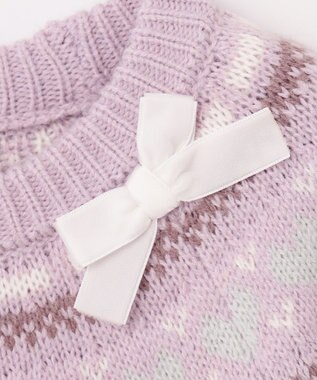 ANY KIDS ノルディック柄 ニット ラベンダー系