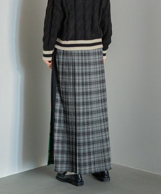 AMERICAN HOLIC シャギーチェックプリーツスカート Green