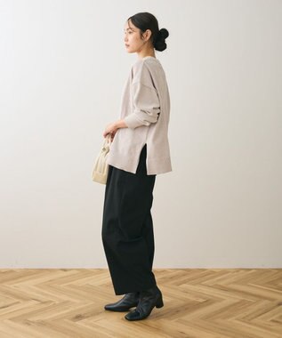 Green Parks ベロアモールリラックスサイズニットプルオーバー Light Gray