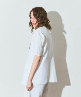 GRACE CONTINENTAL リネンタッチジレジャケット ホワイト