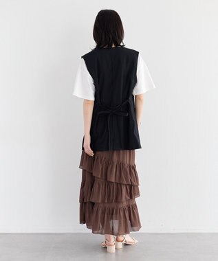 YECCA VECCA アシメラッフルスカート Brown
