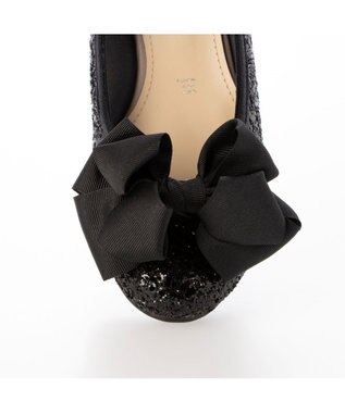 MODE ET JACOMO <MODE ET JACOMO>ラウンドリボンバレエシューズ ブラックメタリック