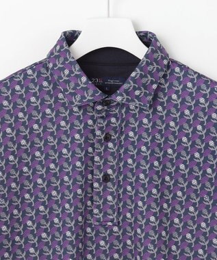 23区GOLF 【MEN】【吸水速乾/UVカット】アザミ小紋柄半袖ポロシャツ パープル系5
