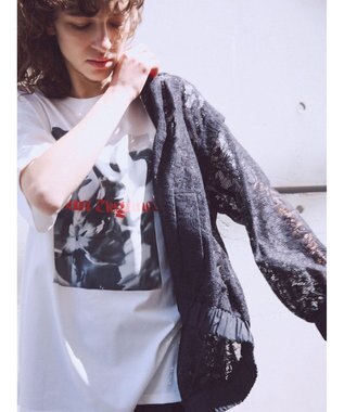 Green Parks レトロフラワーロゴ入りプリントＴシャツ Off White