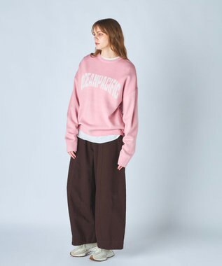 OP／FILA 【ocean pacific】ロゴ入りクルーニット ピンク