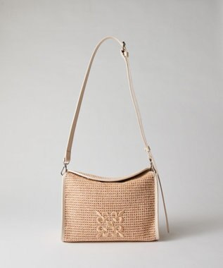 russet ナイロンラフィアショルダーバッグ(CE-1713) Ivory