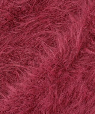 Feroux 【洗える】シャギーショート カーディガン レッド系