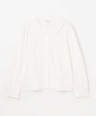 組曲 KIDS 【150-160㎝】プリーツカラー ブラウス オフホワイト系