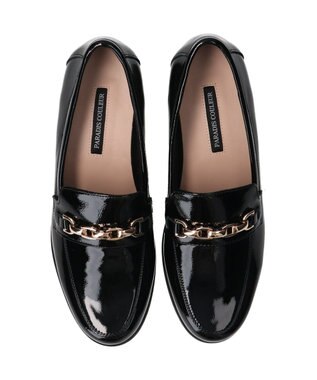 Bridget Birkin 【PARADIS COULEUR】ラウンドトウチェーンローファー ブラックエナメル