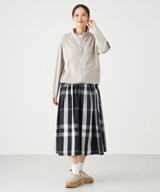 SHARE PARK LADIES メモリーチェックフレアスカート ブラック系3