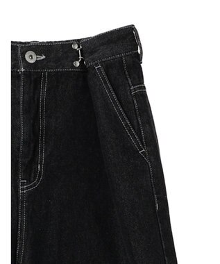 earth music&ecology タックホックデニムパンツ Black