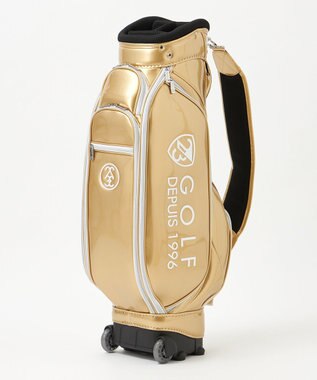 23区GOLF 【UNISEX】エレガントエナメルキャディバッグ　キャスター付きで移動もラクチン ゴールド系