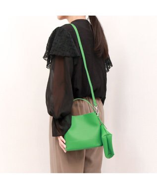 UNBILLION カシュカシュ cachecache / シボ合皮ミニバゲットバッグ グリーン