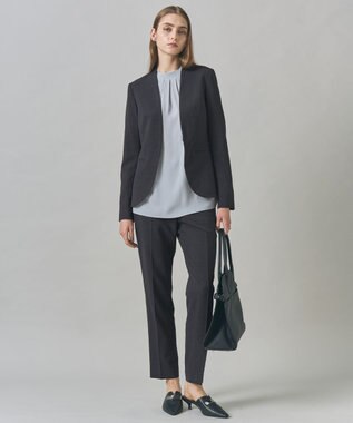 ICB L 【UVカット・洗える】ウール2WAYストレッチ スティックパンツ チャコール