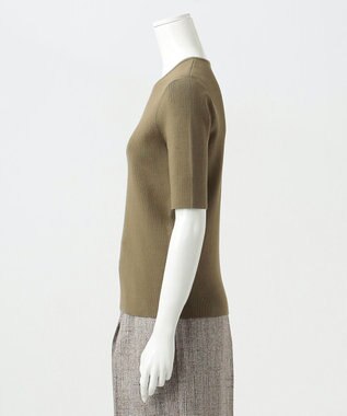 23区 【エステータ】コットンシルク 5分袖ニット カーキ系