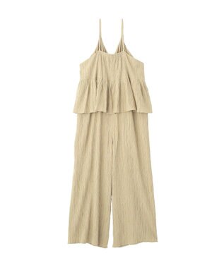 Green Parks ジャガードフリルサロペット Beige