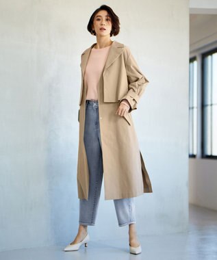 自由区 【洗える】ウスカルデニム カーブパンツ ライトインディゴ