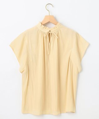 組曲 S 【前後着用可】ギャザーライトデシン ブラウス カスタード系