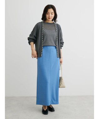 Green Parks ・ＥＬＥＮＣＡＲＥ　ＤＵＥバックパールシアー５分ニット Gray