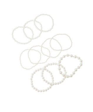 Green Parks ・ＨＡＬＦ　ＴＩＭＥ　１０連パールブレスレット White