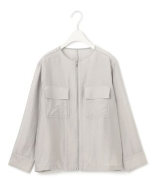 ICB リヨセルナイロンワッシャー ノーカラーブルゾン トープ系