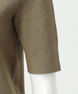 23区 S 【エステータ】コットンシルク 5分袖ニット カーキ系