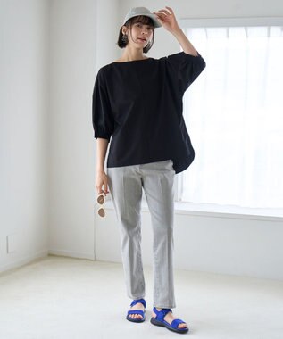 UNFILO センタープレステーパードデニム グレー