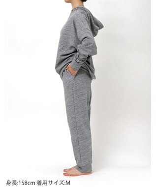 une nana cool 【綿混】あくびのお嬢さんの裏毛フーディーパジャマ グレー