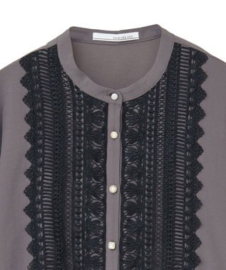 Green Parks ・ＥＬＥＮＣＡＲＥ　ＤＵＥ　フロントレースブラウス Charcoal Gray