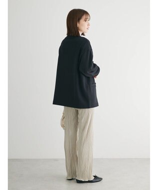 Green Parks 裏起毛ミディ丈ドットボタンカーディガン Black