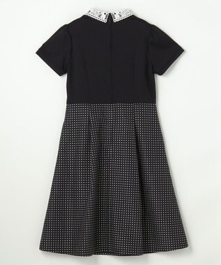 組曲 KIDS 【110-140㎝】 ドットジャガードワンピース＆ジャケットセット ネイビー