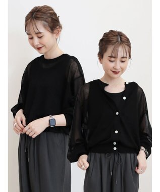 AMERICAN HOLIC 接触冷感２ＷＡＹシアーニットカーディガン Black