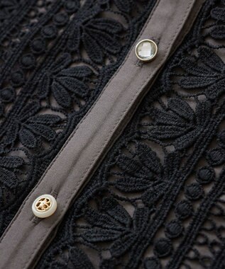 Green Parks ・ＥＬＥＮＣＡＲＥ　ＤＵＥ　フロントレースブラウス Charcoal Gray