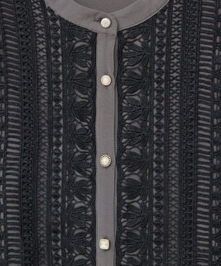 Green Parks ・ＥＬＥＮＣＡＲＥ　ＤＵＥ　フロントレースブラウス Charcoal Gray