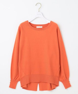 ANY SIS 【CICA加工・選べる9色展開】クルーネックバックスリット ニット オレンジ