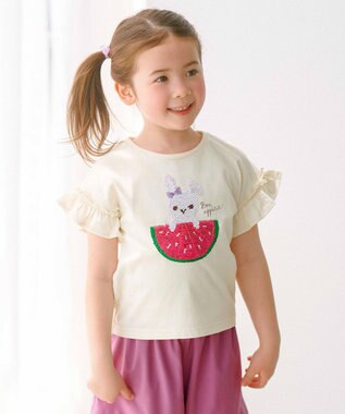 ANY KIDS 接触冷感 しろくま ミラクルスパンコール Tシャツ