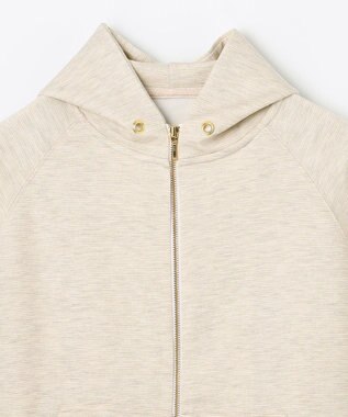 ANY L ラメダンボールダブルジップパーカー オートミール