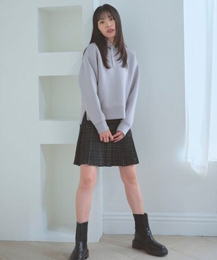 Feroux プリーツミニ スカート ブラック系1