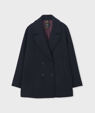 Paul Smith ウールカルゼ ショート ピーコート ネイビー