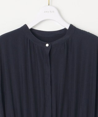 ANY SIS 【洗える】プリーツティアード ワンピース ネイビー